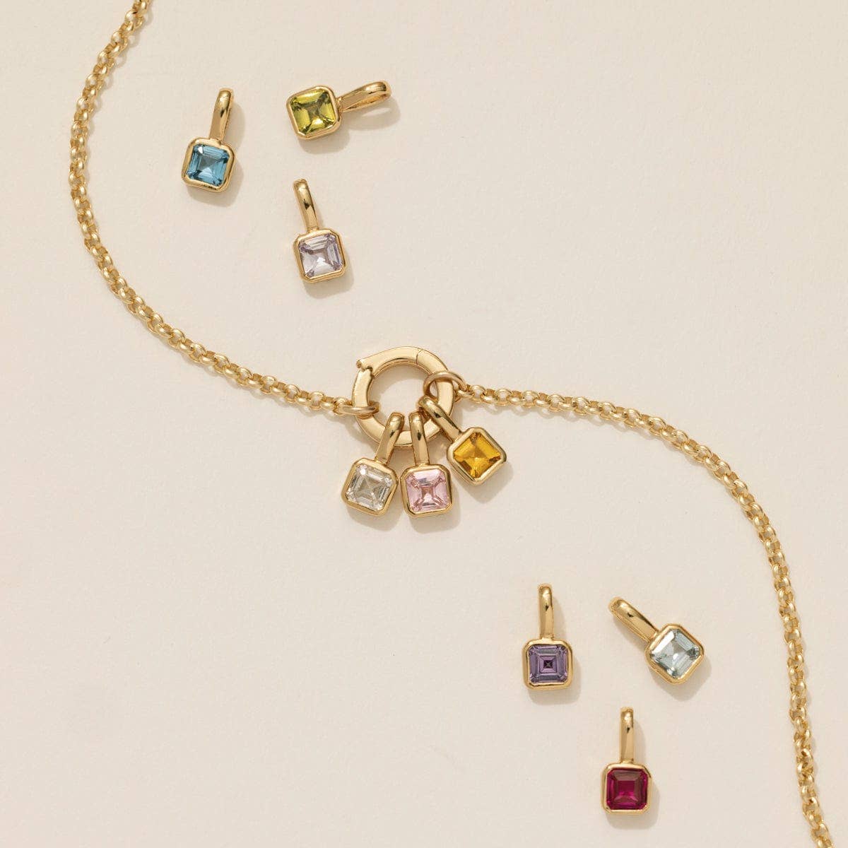 Made By Mary - Rolo Charm Necklace With Link Lock - Image 3