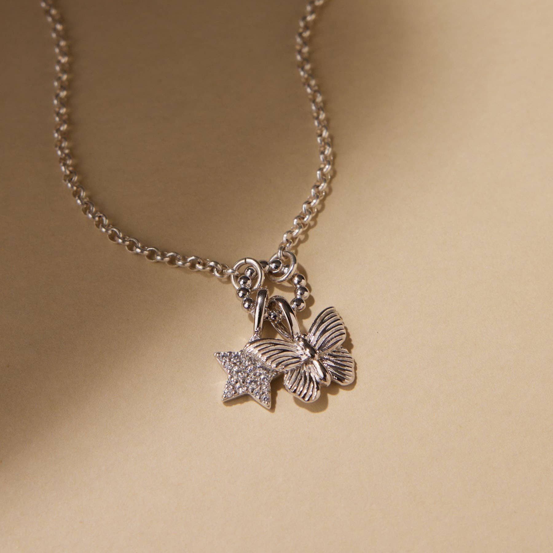 Made By Mary - Rolo Charm Necklace With Link Lock - Image 5