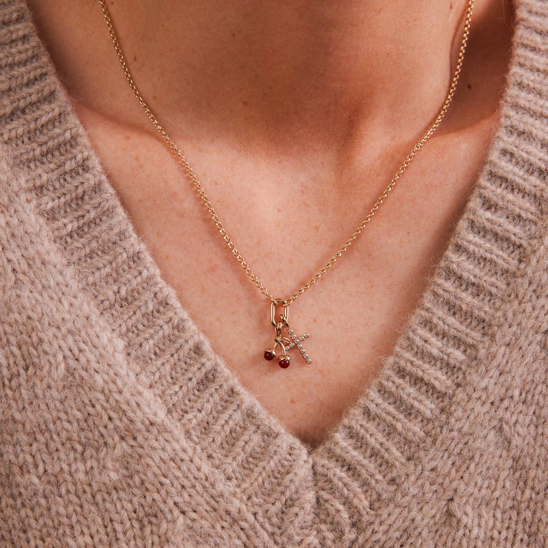 Made By Mary - Rolo Charm Necklace With Link Lock - Image 7