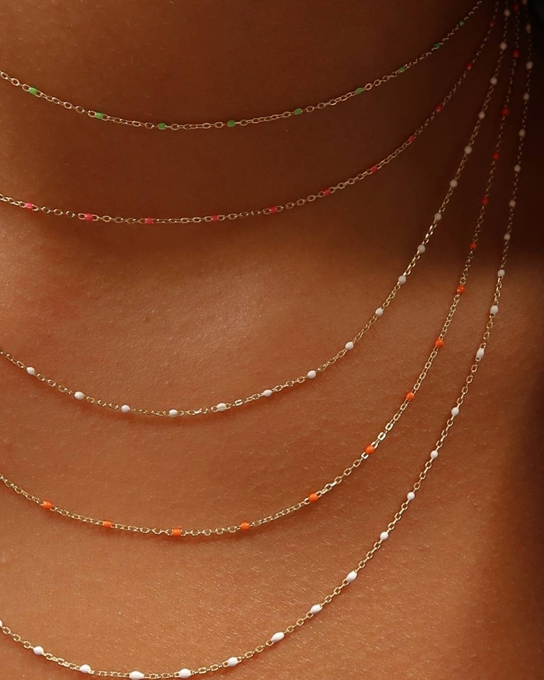 May Martin - Pink Enamel & Gold Necklace - Image 2