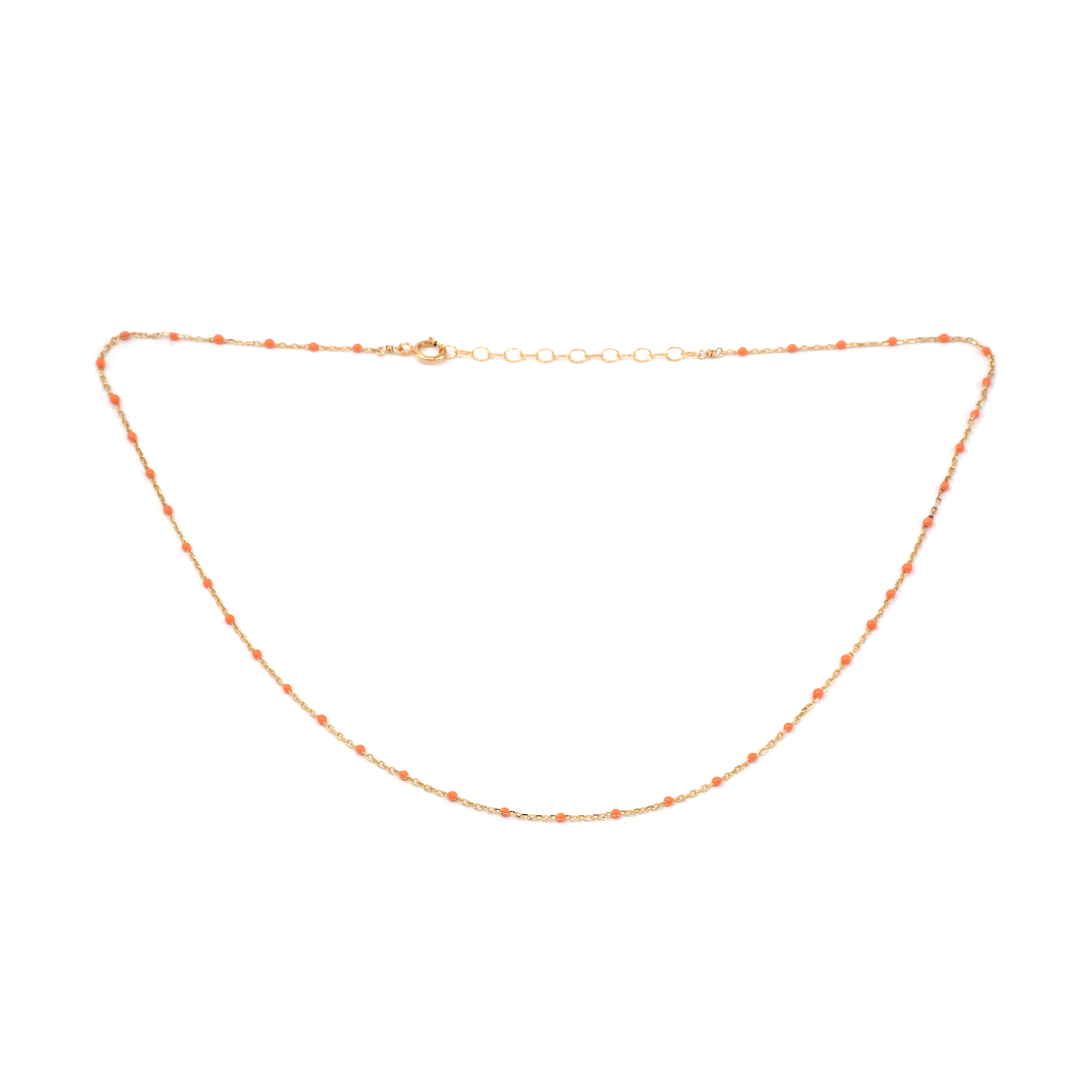 May Martin - Pink Enamel & Gold Necklace - Image 3
