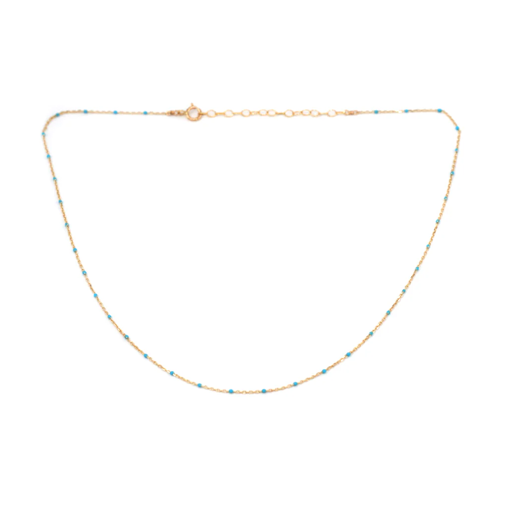 May Martin - Pink Enamel & Gold Necklace - Image 7