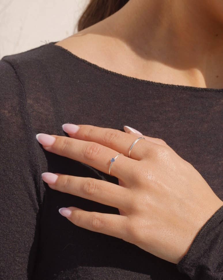 May Martin - Sterling Silver Mini Heart Ring - Image 3