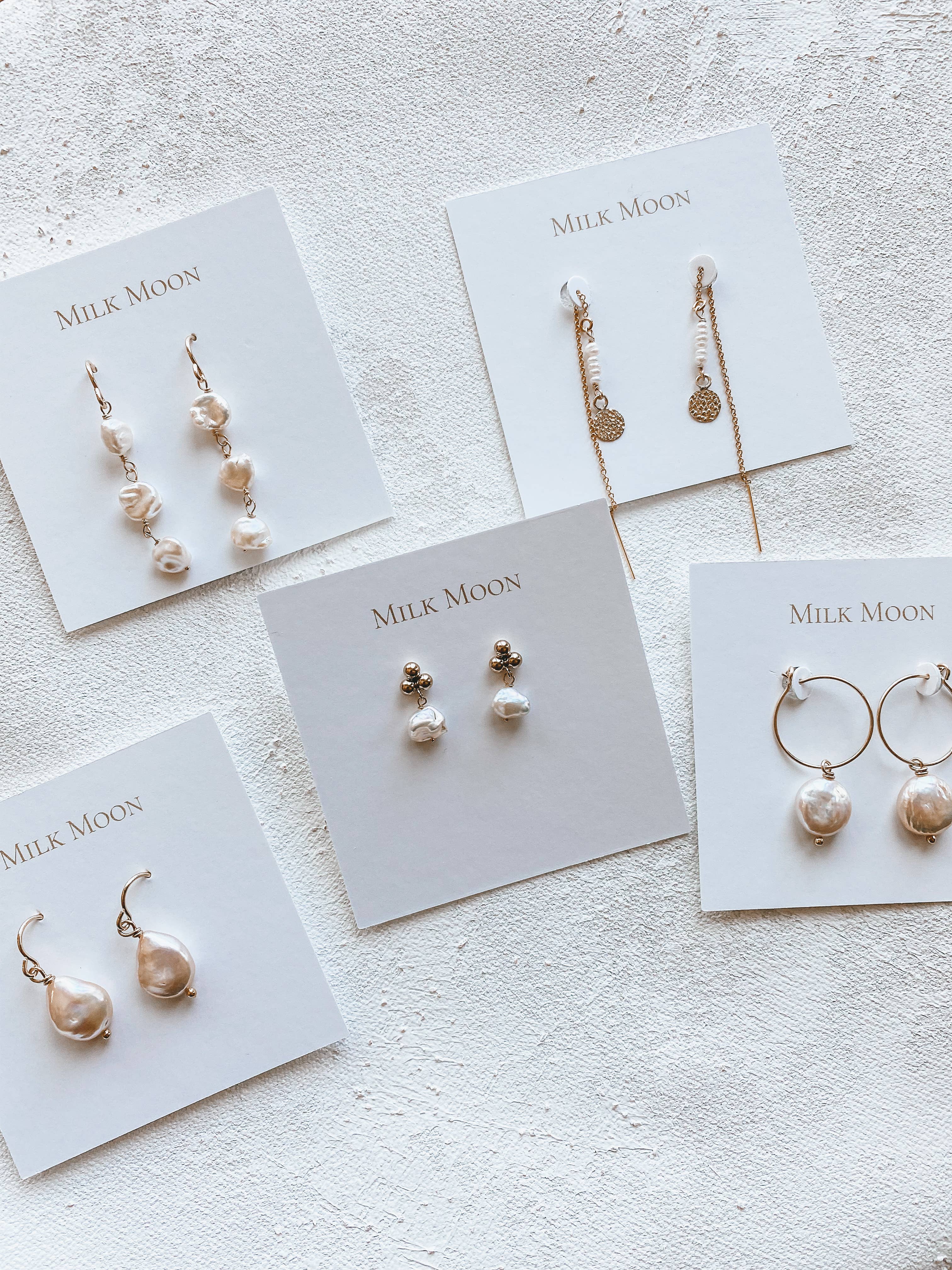 Milk Moon - Pearl Dot Studs - Image 2