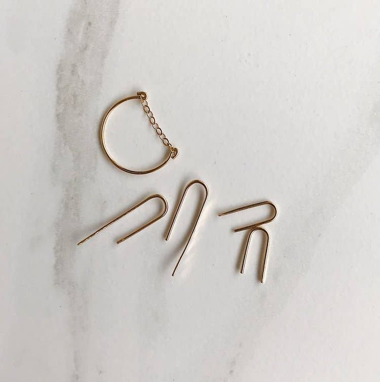 Millhouse Collection - The Fawn Small Ear Pins- Gold Fill - Image 3