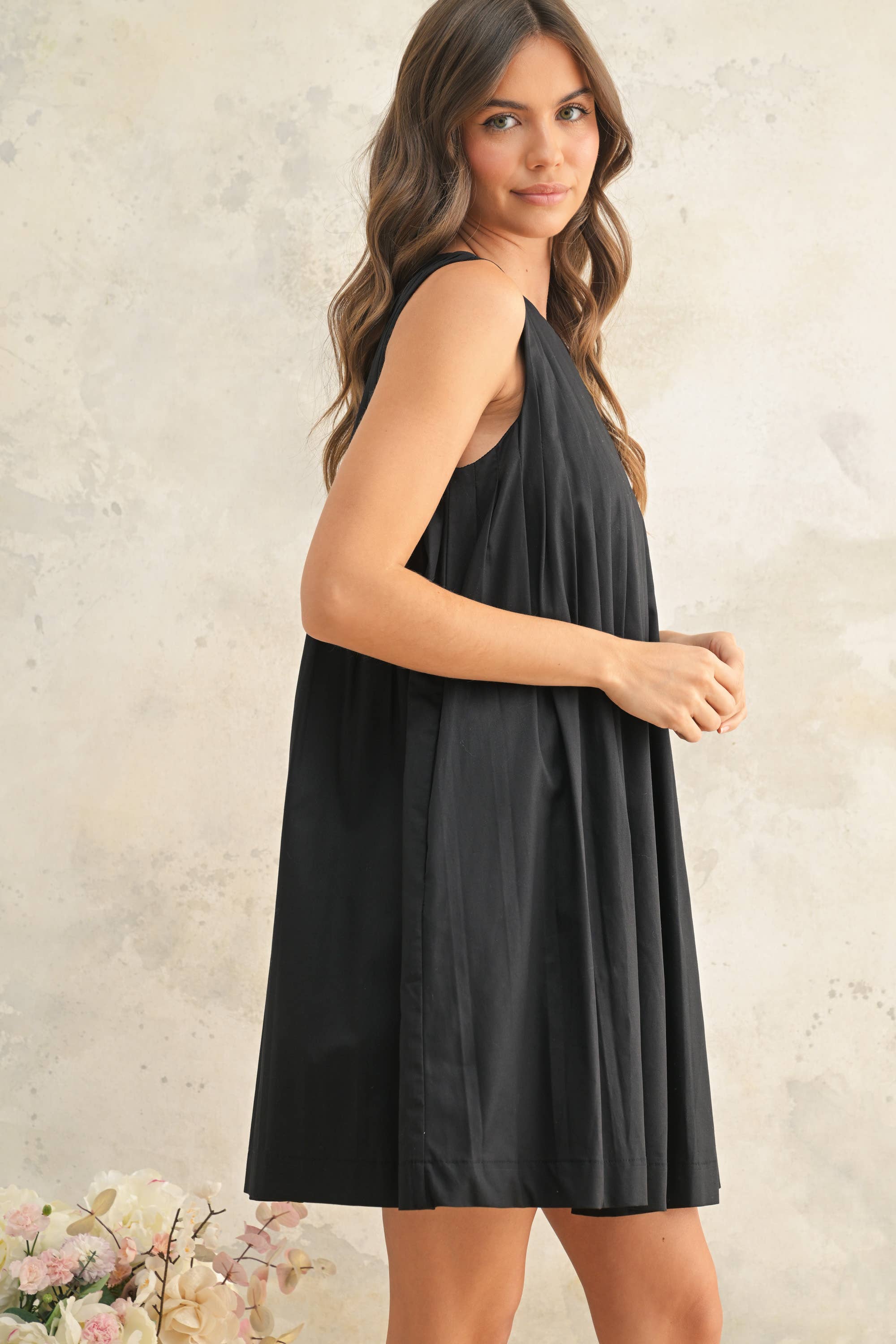 MIOU MUSE PLEATED SLEEVELESS DRESS - Image 2