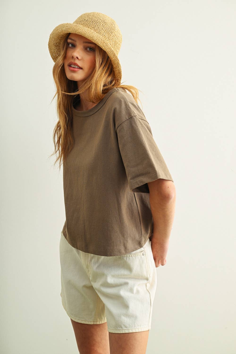 MIOU MUSE - SHORT SLEEVE LINEN KNITTED TOP - Image 12