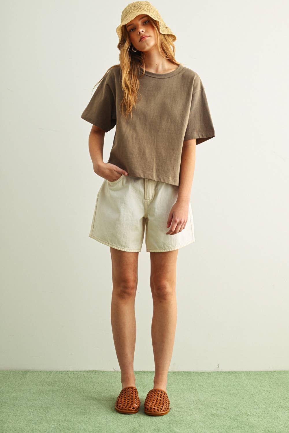 MIOU MUSE - SHORT SLEEVE LINEN KNITTED TOP - Image 14