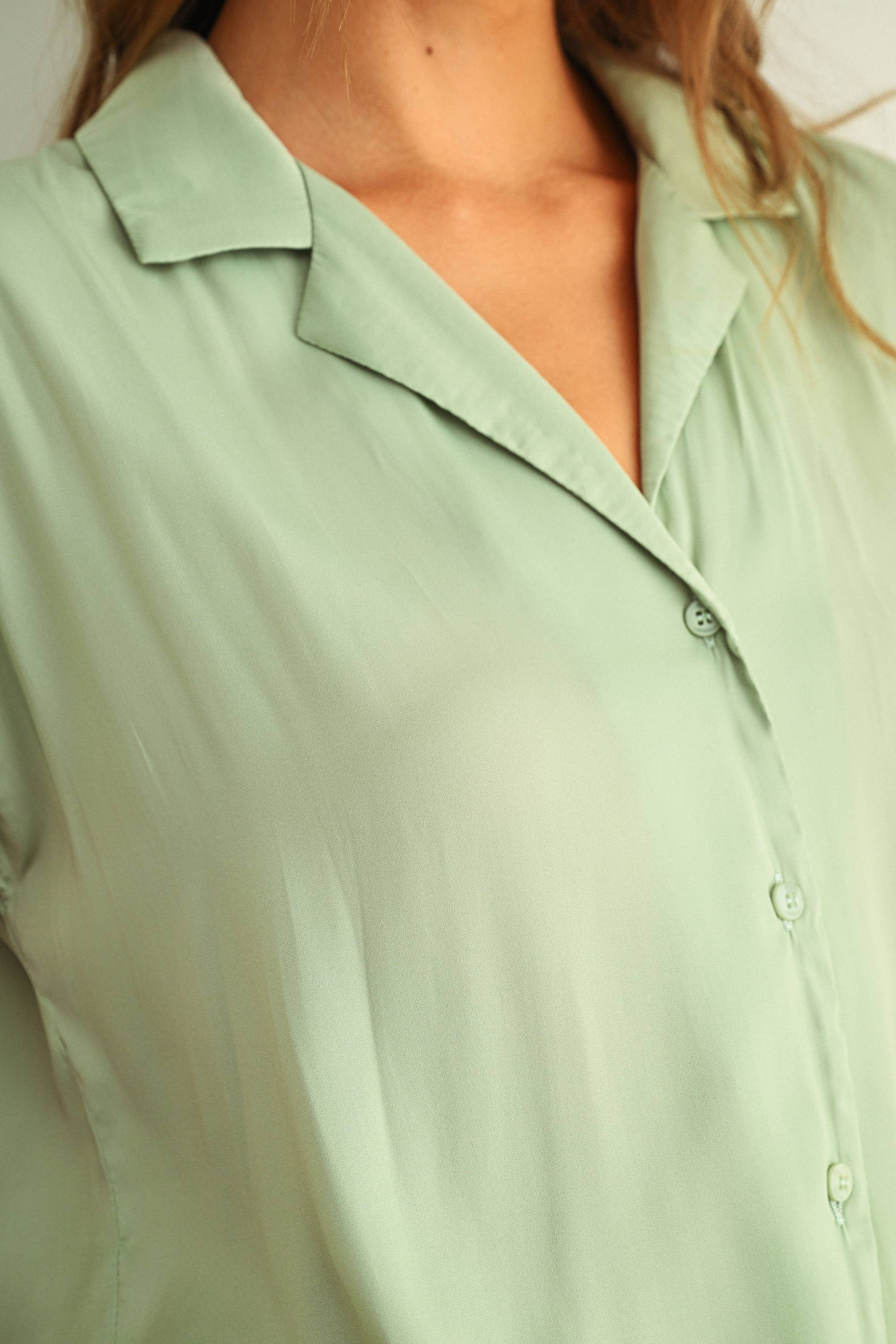 MIOU MUSE - Cream BUTTON DOWN CAP SLEEVE SHIRTS - Image 20