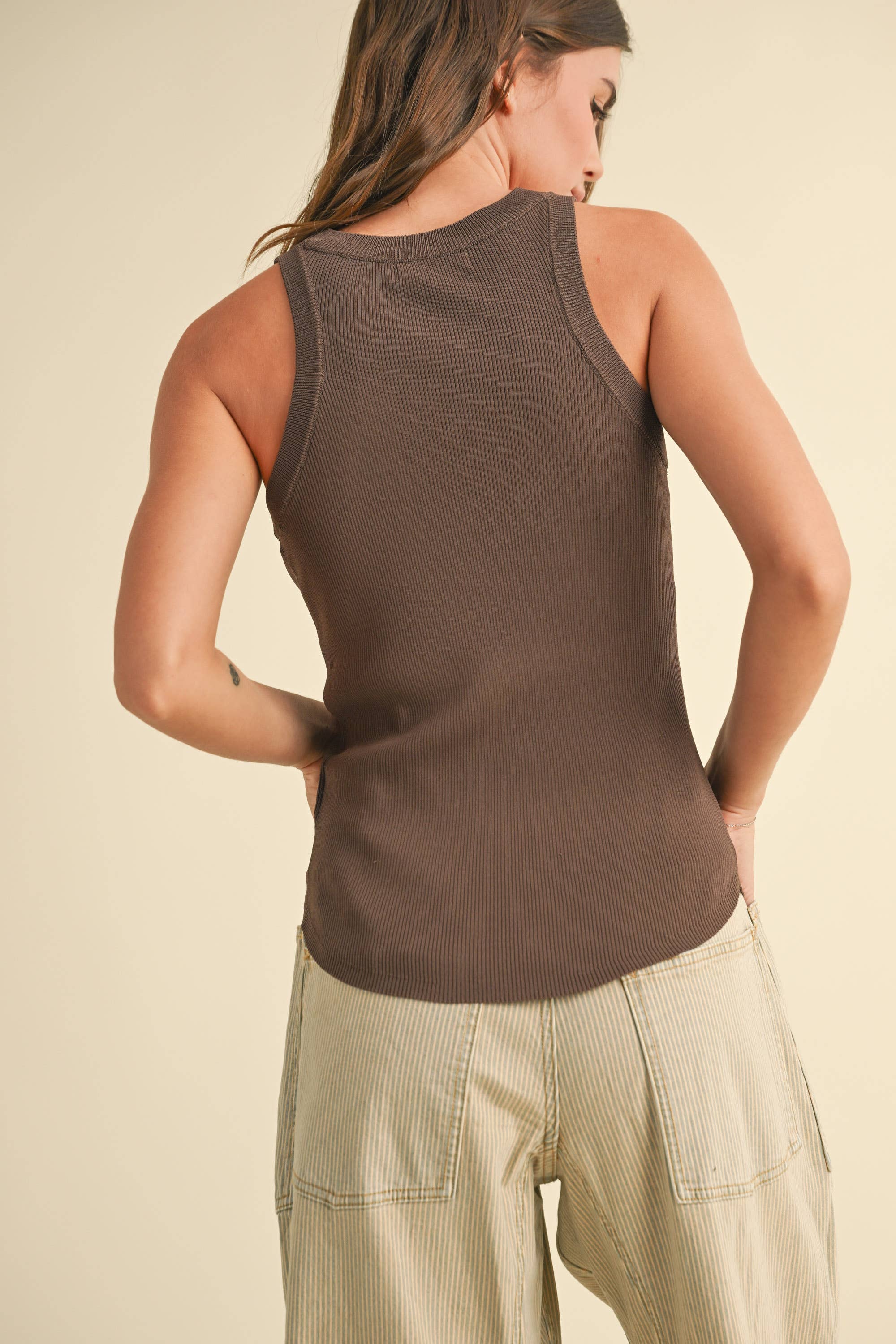 MIOU MUSE - CLASSIC RIBBED TANK TOP- White - Image 13