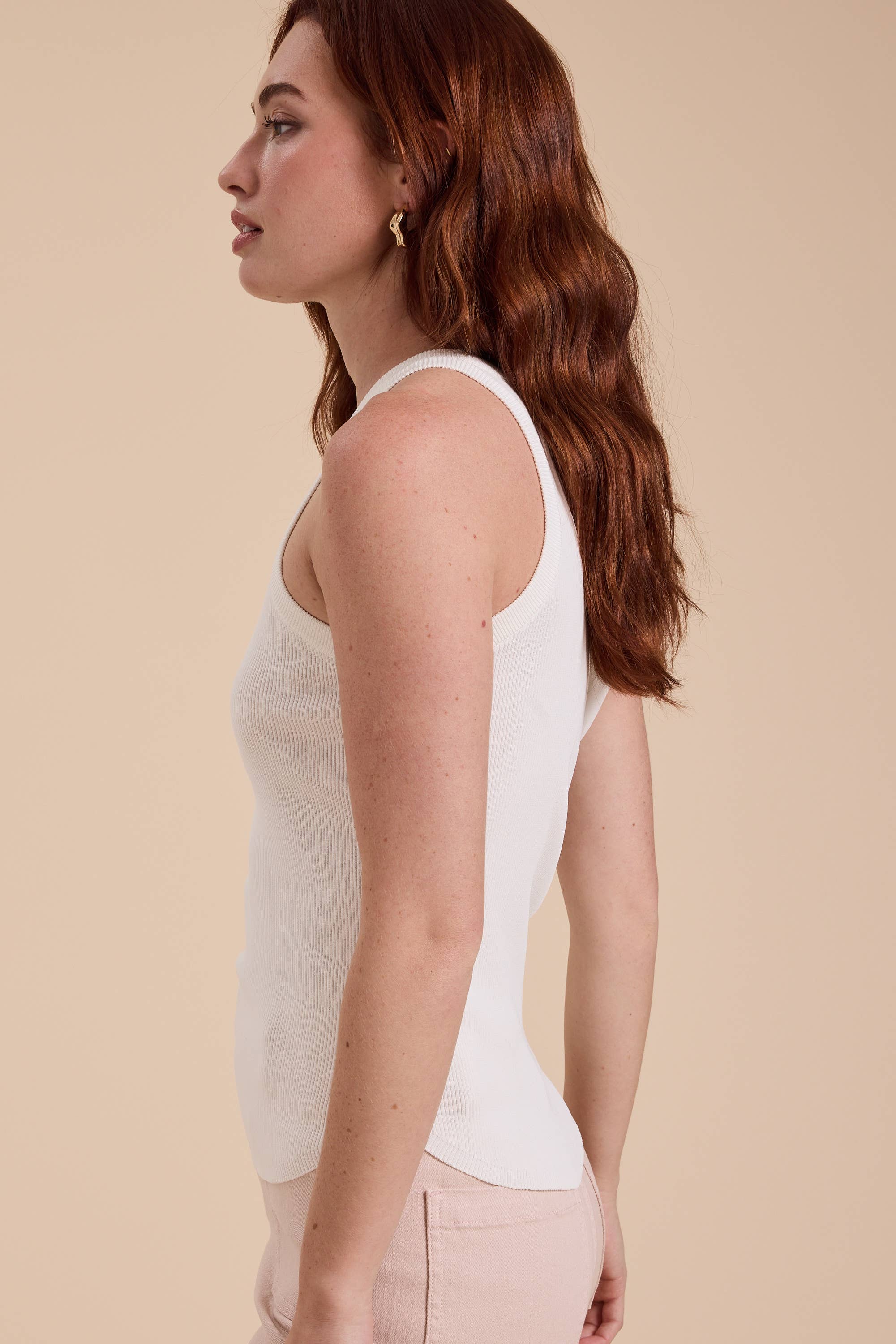 MIOU MUSE - CLASSIC RIBBED TANK TOP- White - Image 2