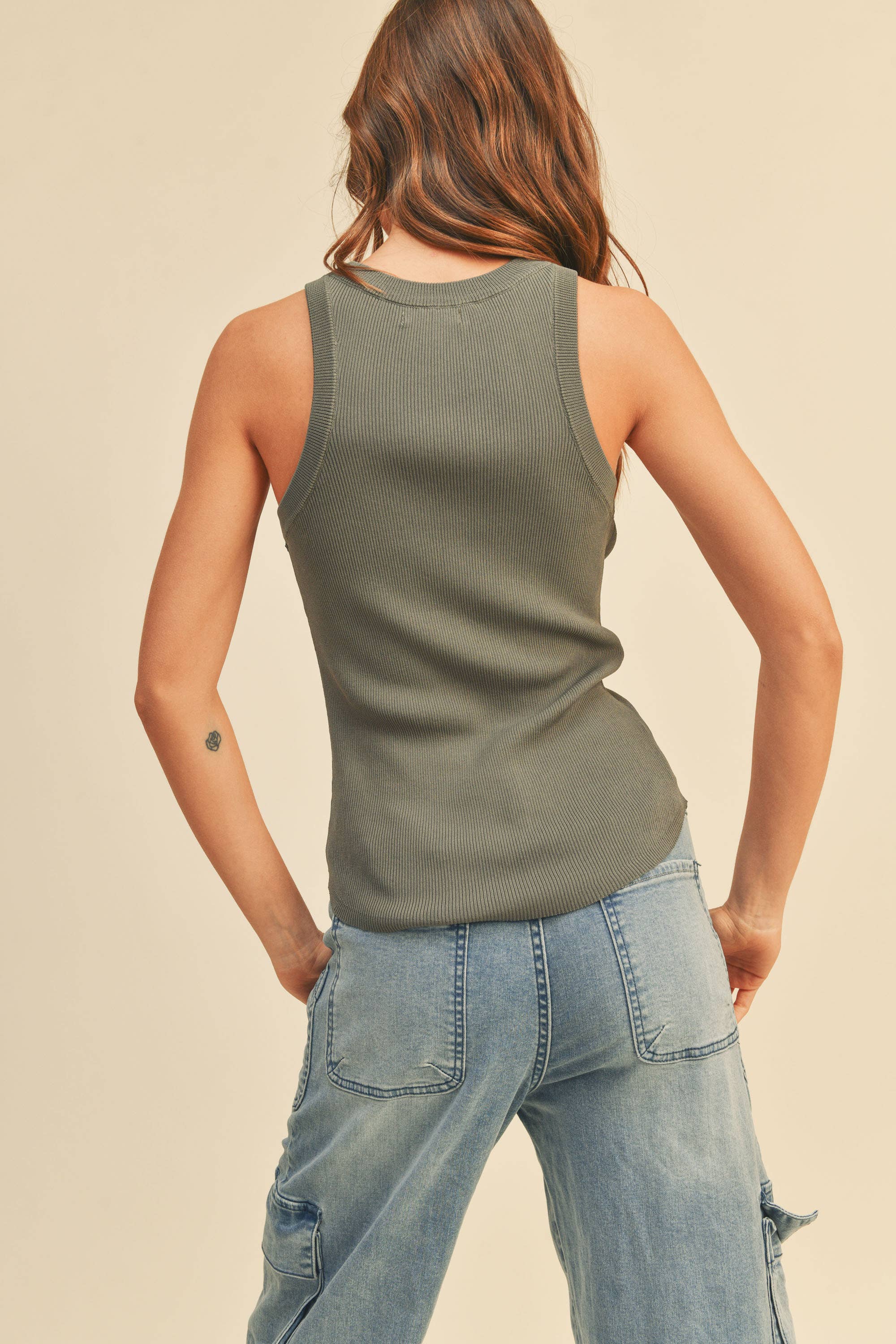 MIOU MUSE - CLASSIC RIBBED TANK TOP- White - Image 23