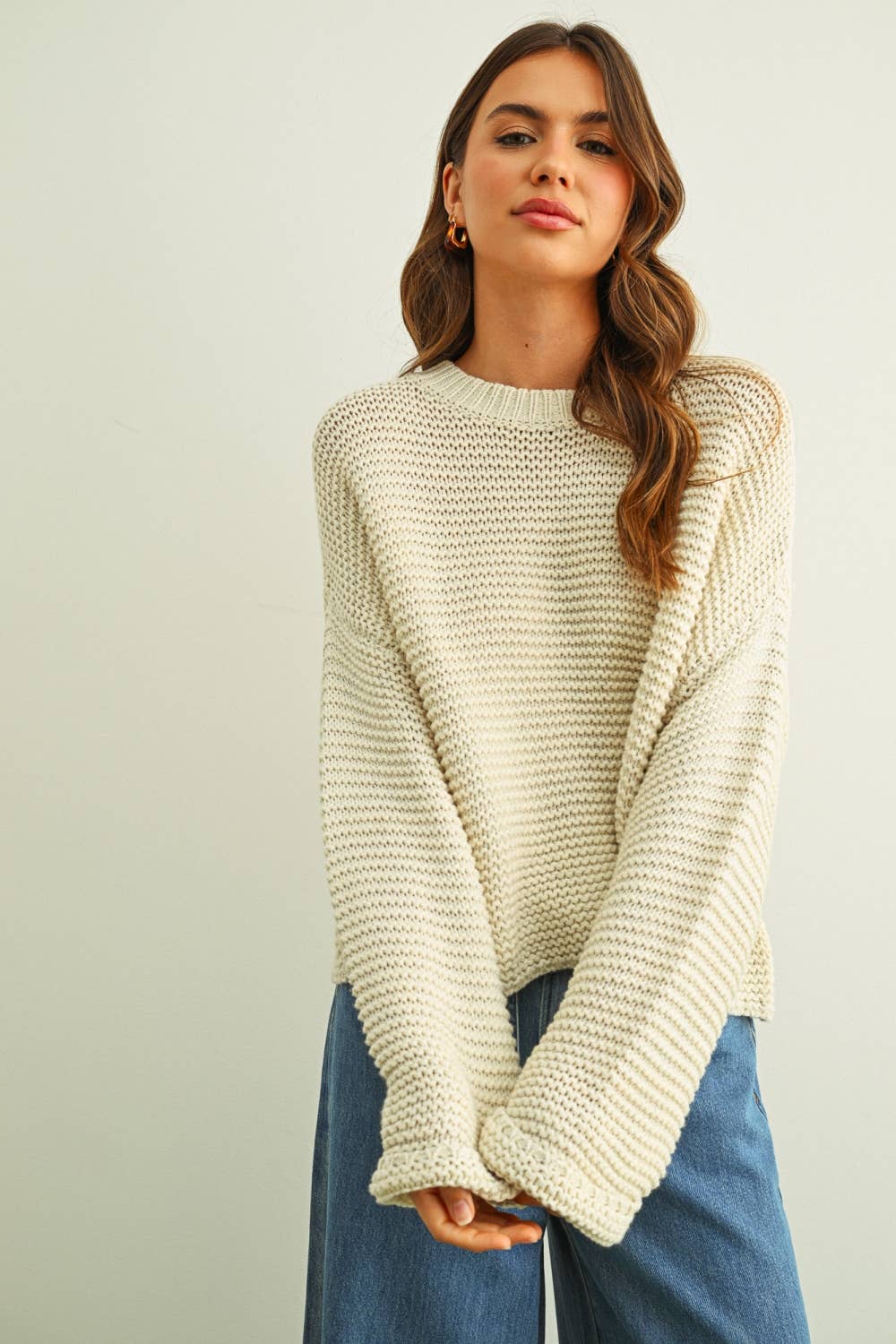 MIOU MUSE - YELLOW ROUND NECK KNITTED SWEATER - Image 11