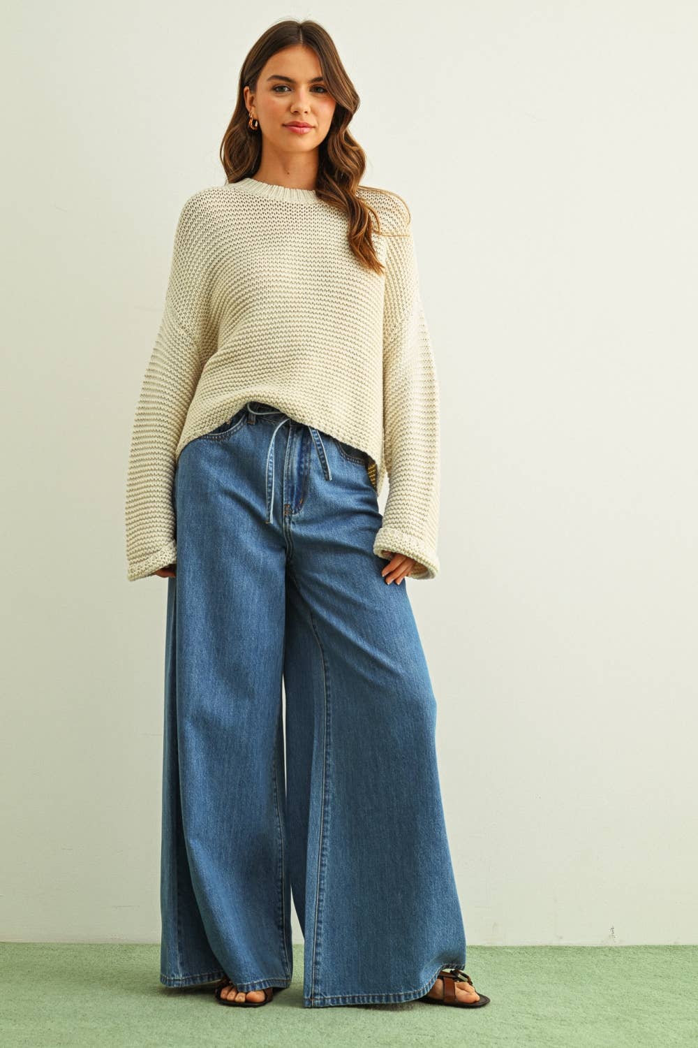 MIOU MUSE - YELLOW ROUND NECK KNITTED SWEATER - Image 14