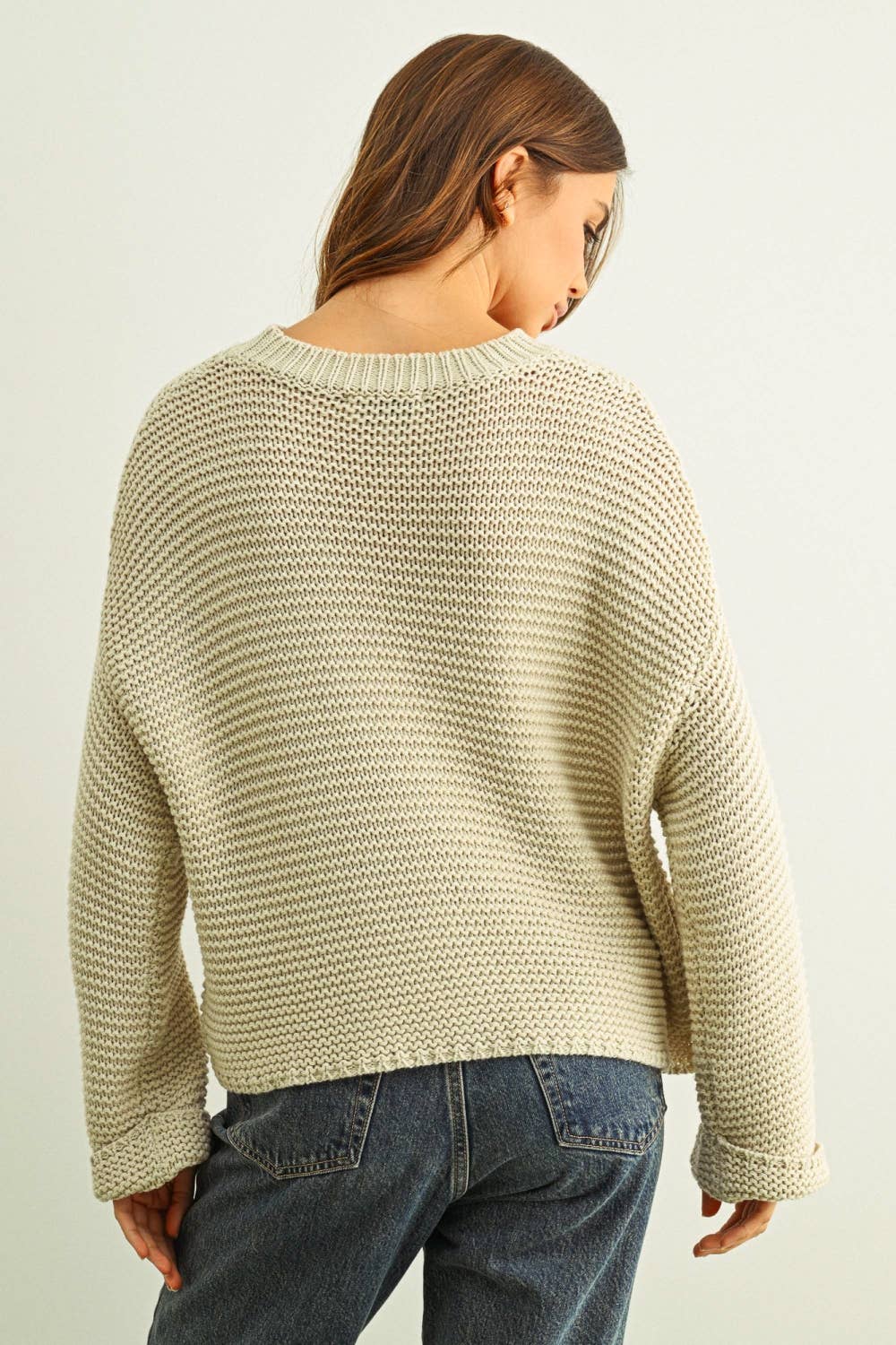 MIOU MUSE - YELLOW ROUND NECK KNITTED SWEATER - Image 8