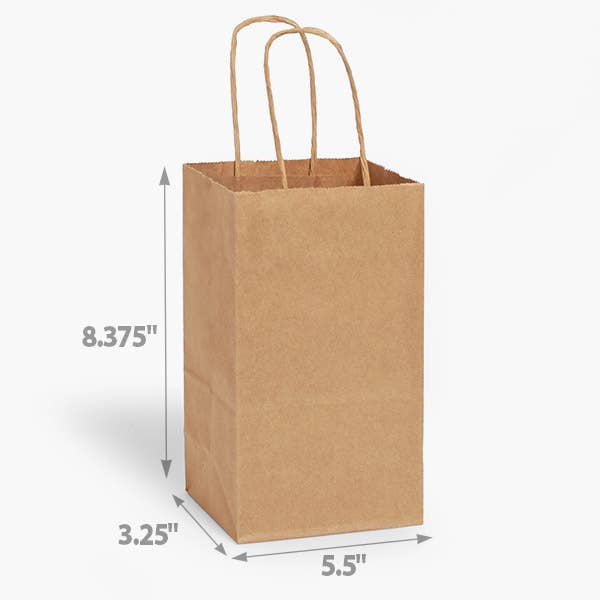 Nashville Wraps - Brown Kraft Paper Retail Shopping Bags: 250 Pack / Cub 8x4.75x10" - Image 3