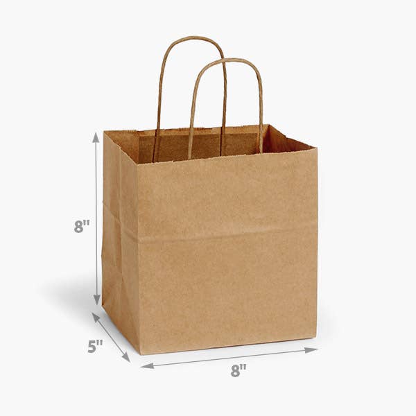 Nashville Wraps - Brown Kraft Paper Retail Shopping Bags: 250 Pack / Cub 8x4.75x10" - Image 5