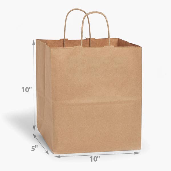 Nashville Wraps - Brown Kraft Paper Retail Shopping Bags: 250 Pack / Cub 8x4.75x10" - Image 6