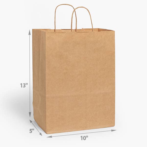 Nashville Wraps - Brown Kraft Paper Retail Shopping Bags: 250 Pack / Cub 8x4.75x10" - Image 7