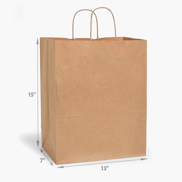 Nashville Wraps - Brown Kraft Paper Retail Shopping Bags: 250 Pack / Cub 8x4.75x10" - Image 9