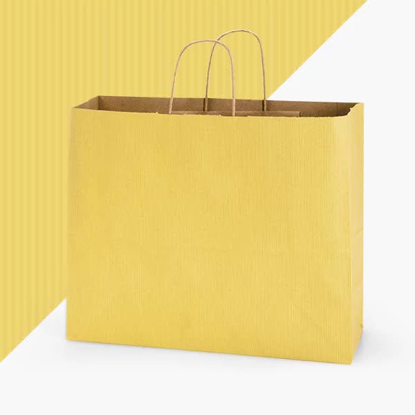 Nashville Wraps - Recycled Shadow Stripe Kraft Paper Retail Shopping Bags: Picket Fence / 100 Pack / Rose 5.5x3.25x8.375" - Image 16