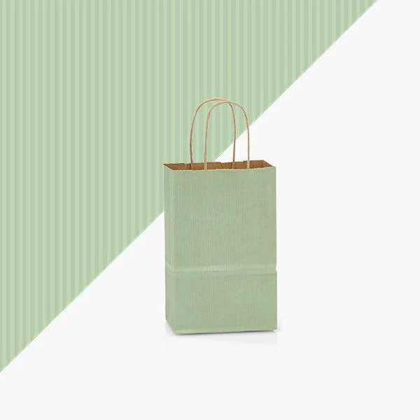 Nashville Wraps - Recycled Shadow Stripe Kraft Paper Retail Shopping Bags: Picket Fence / 100 Pack / Rose 5.5x3.25x8.375" - Image 17