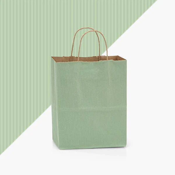 Nashville Wraps - Recycled Shadow Stripe Kraft Paper Retail Shopping Bags: Picket Fence / 100 Pack / Rose 5.5x3.25x8.375" - Image 18