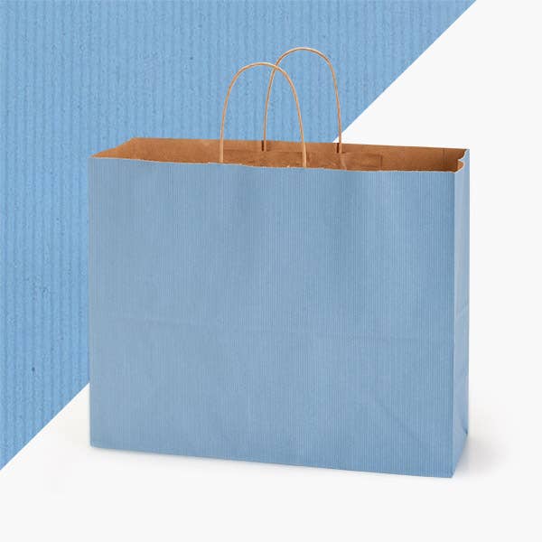 Nashville Wraps - Recycled Shadow Stripe Kraft Paper Retail Shopping Bags: Picket Fence / 100 Pack / Rose 5.5x3.25x8.375" - Image 6