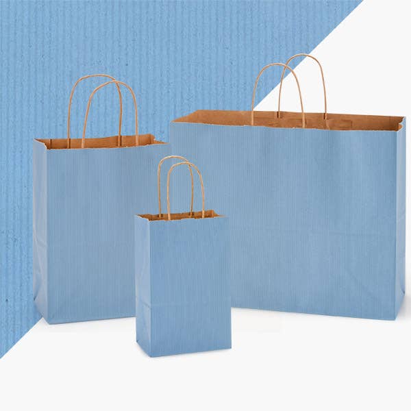 Nashville Wraps - Recycled Shadow Stripe Kraft Paper Retail Shopping Bags: Picket Fence / 100 Pack / Rose 5.5x3.25x8.375" - Image 7