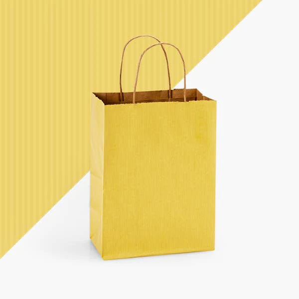 Nashville Wraps - Recycled Shadow Stripe Kraft Paper Retail Shopping Bags: Picket Fence / 25 Pack / Cub 8x4.75x10.5" - Image 15