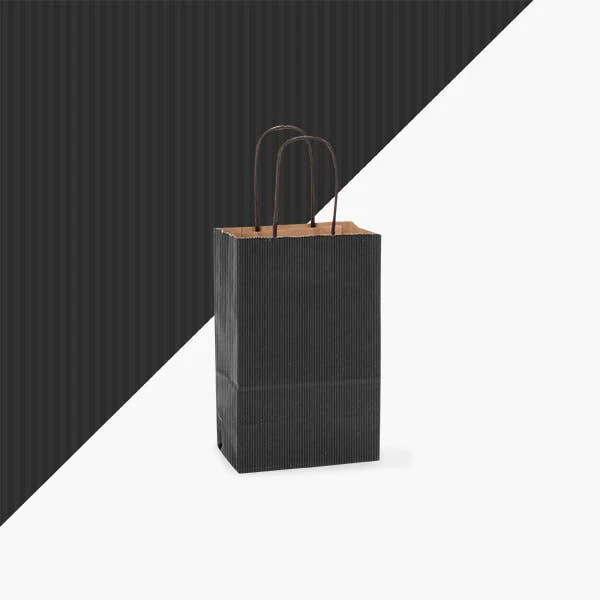 Nashville Wraps - Recycled Shadow Stripe Kraft Paper Retail Shopping Bags: Picket Fence / 25 Pack / Cub 8x4.75x10.5" - Image 21