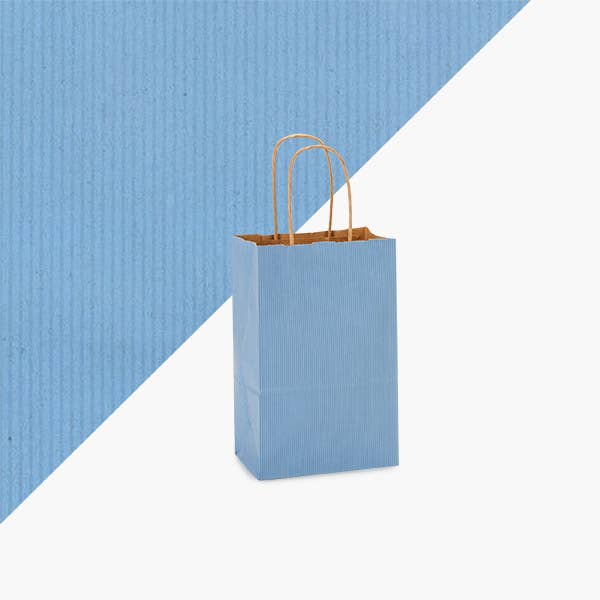 Nashville Wraps - Recycled Shadow Stripe Kraft Paper Retail Shopping Bags: Picket Fence / 25 Pack / Cub 8x4.75x10.5" - Image 4