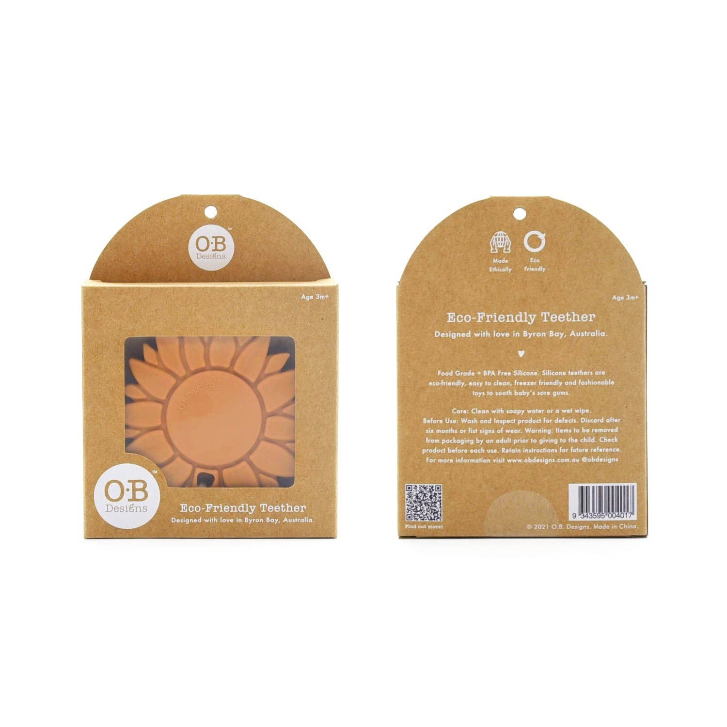 OB - Silicone Sunflower Teether - Orange - Image 4