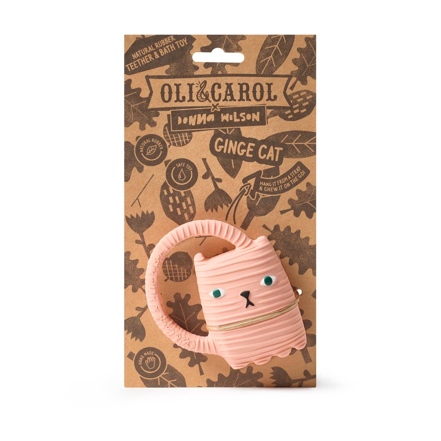 Oli & Carol - Ginge Cat - Natural Rubber Baby Teether - Image 3