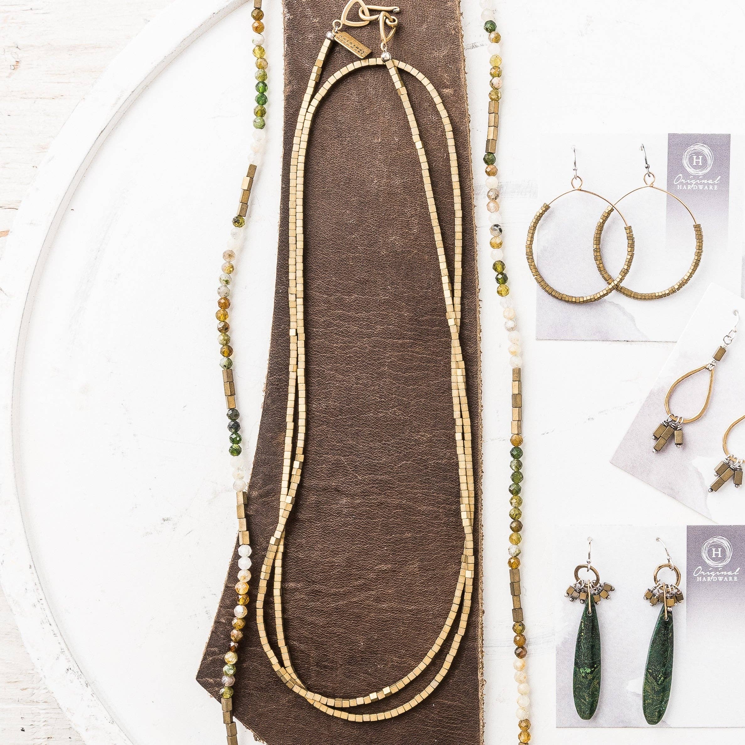 Original Hardware - Golden Pyrite Beaded Necklace - Image 2