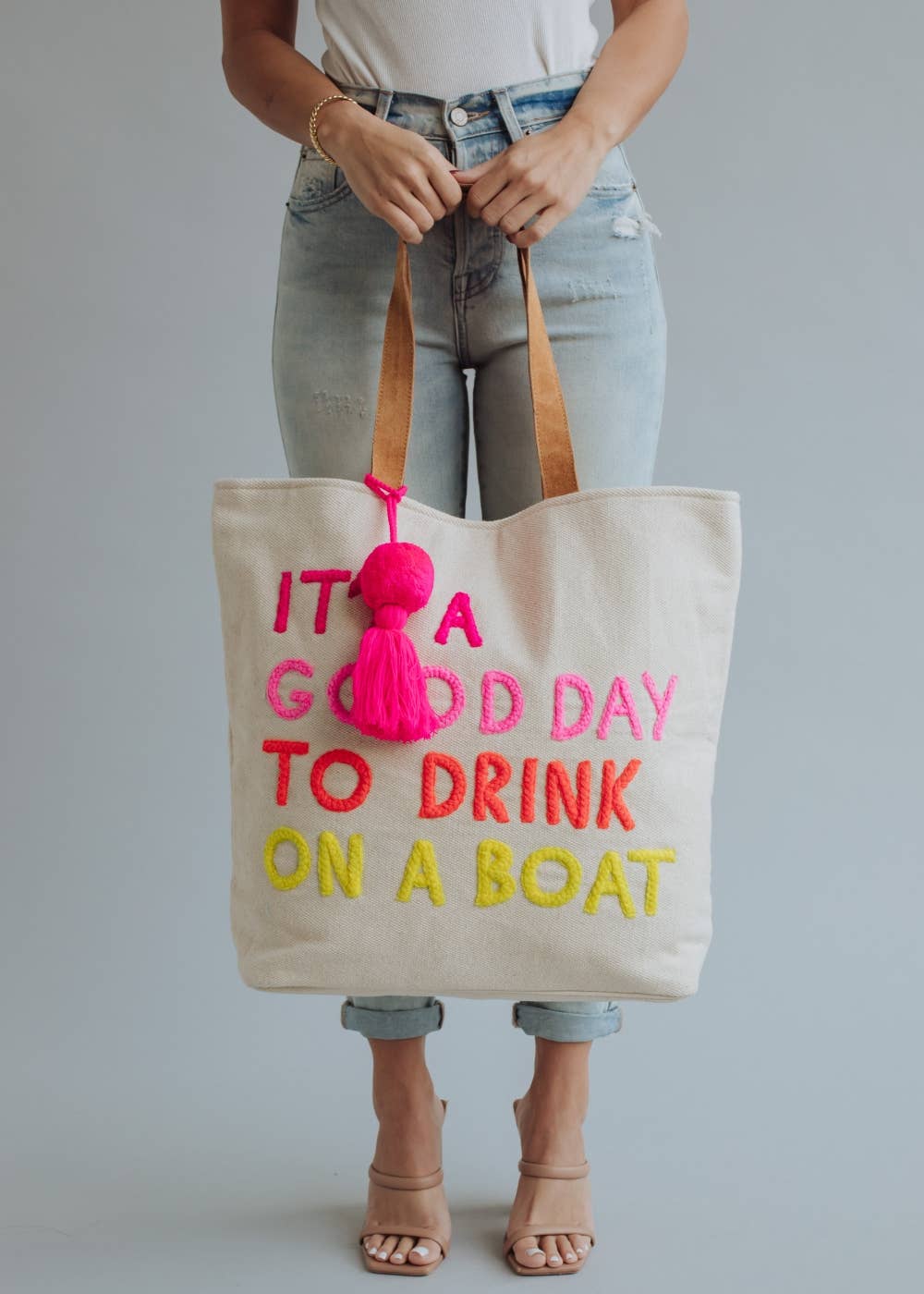 Panache Apparel Co. - Cream Drink On A Boat Tote - Image 2