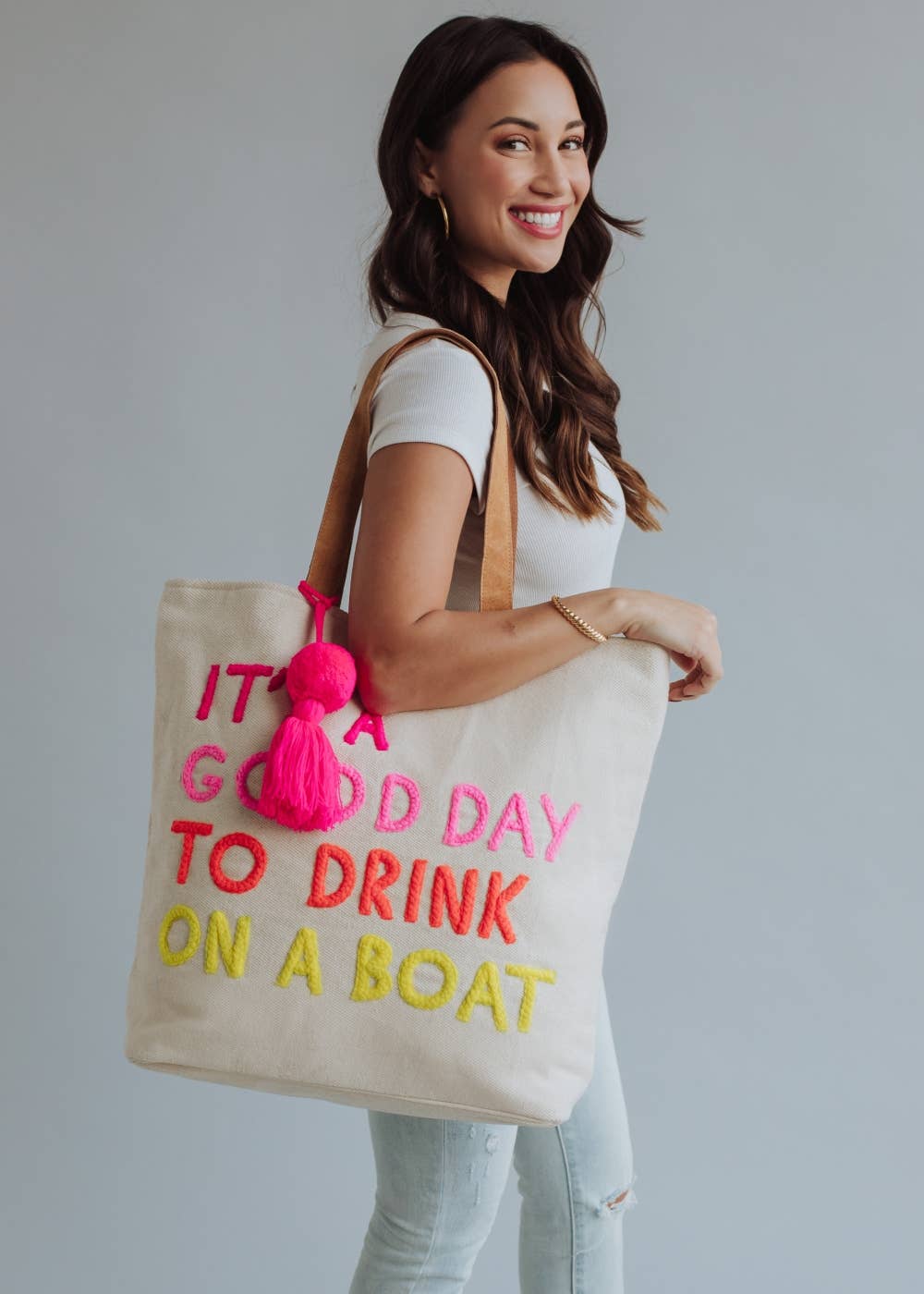 Panache Apparel Co. - Cream Drink On A Boat Tote - Image 3