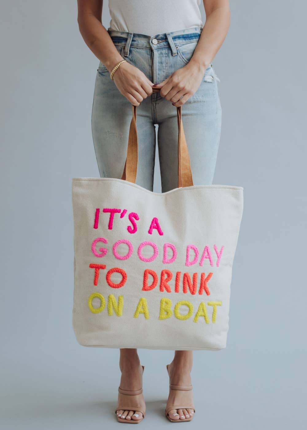 Panache Apparel Co. - Cream Drink On A Boat Tote - Image 4