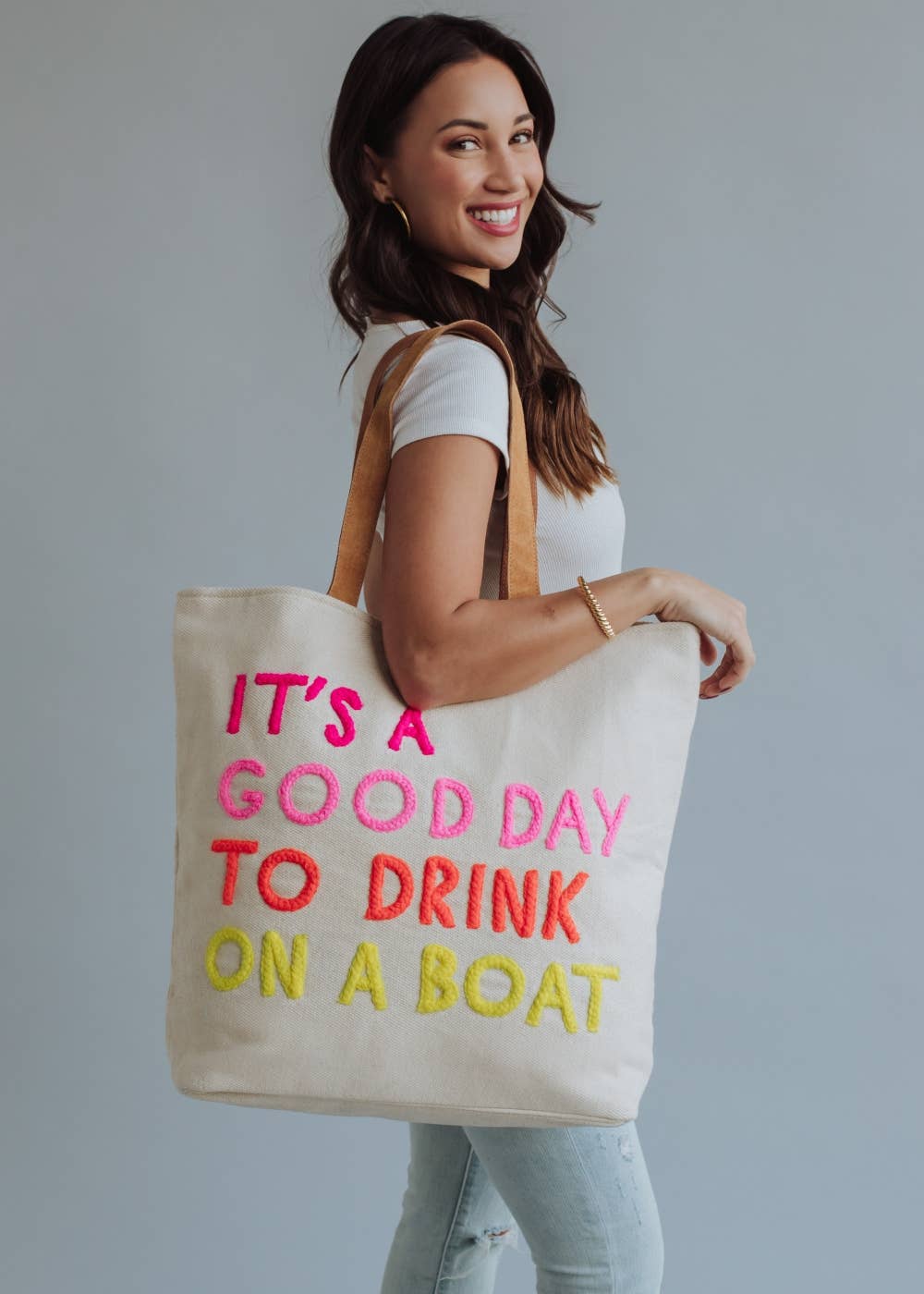 Panache Apparel Co. - Cream Drink On A Boat Tote - Image 6