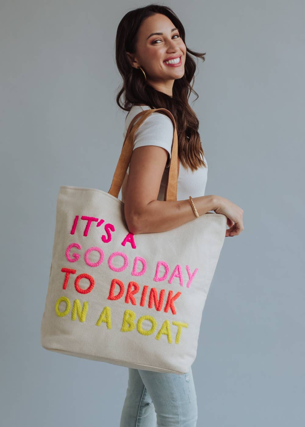 Panache Apparel Co. - Cream Drink On A Boat Tote - Image 7