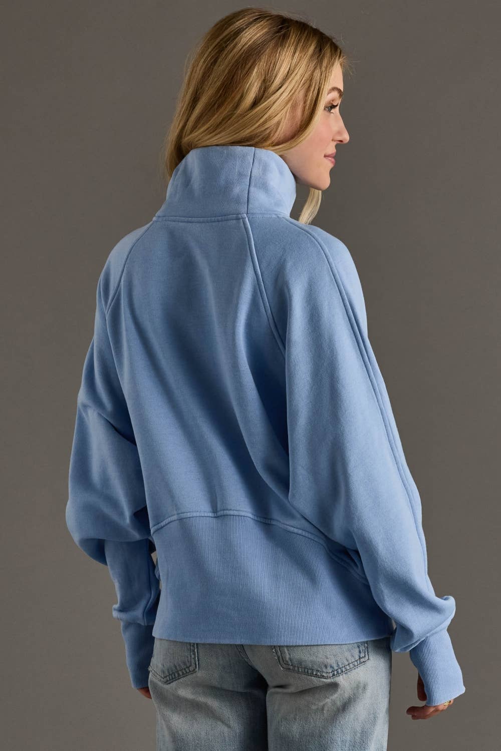 Panache Apparel Co. - Blue Quarter Zip Sweatshirt - Image 5