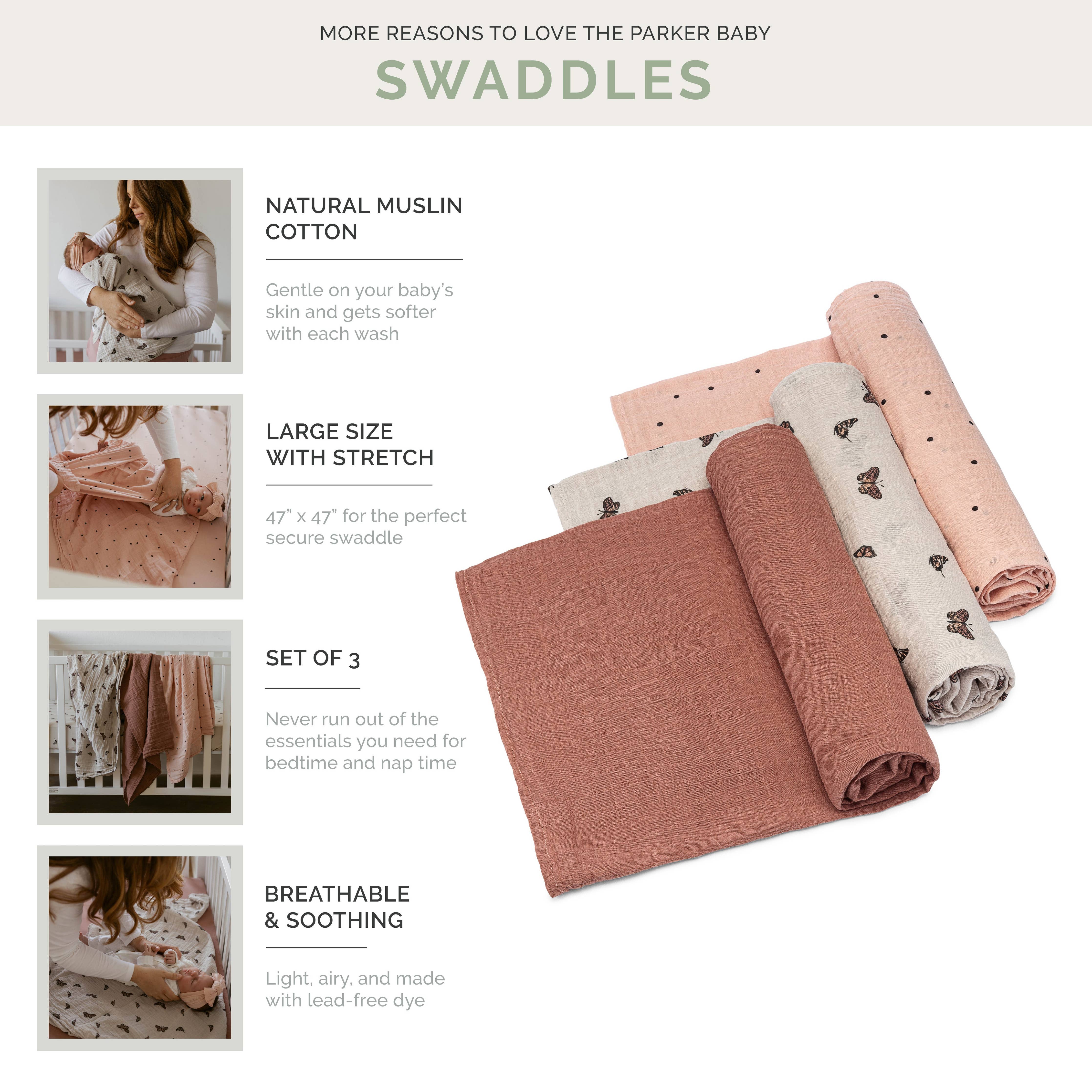 Parker Baby Co. - Butterfly Swaddle Set - Image 3
