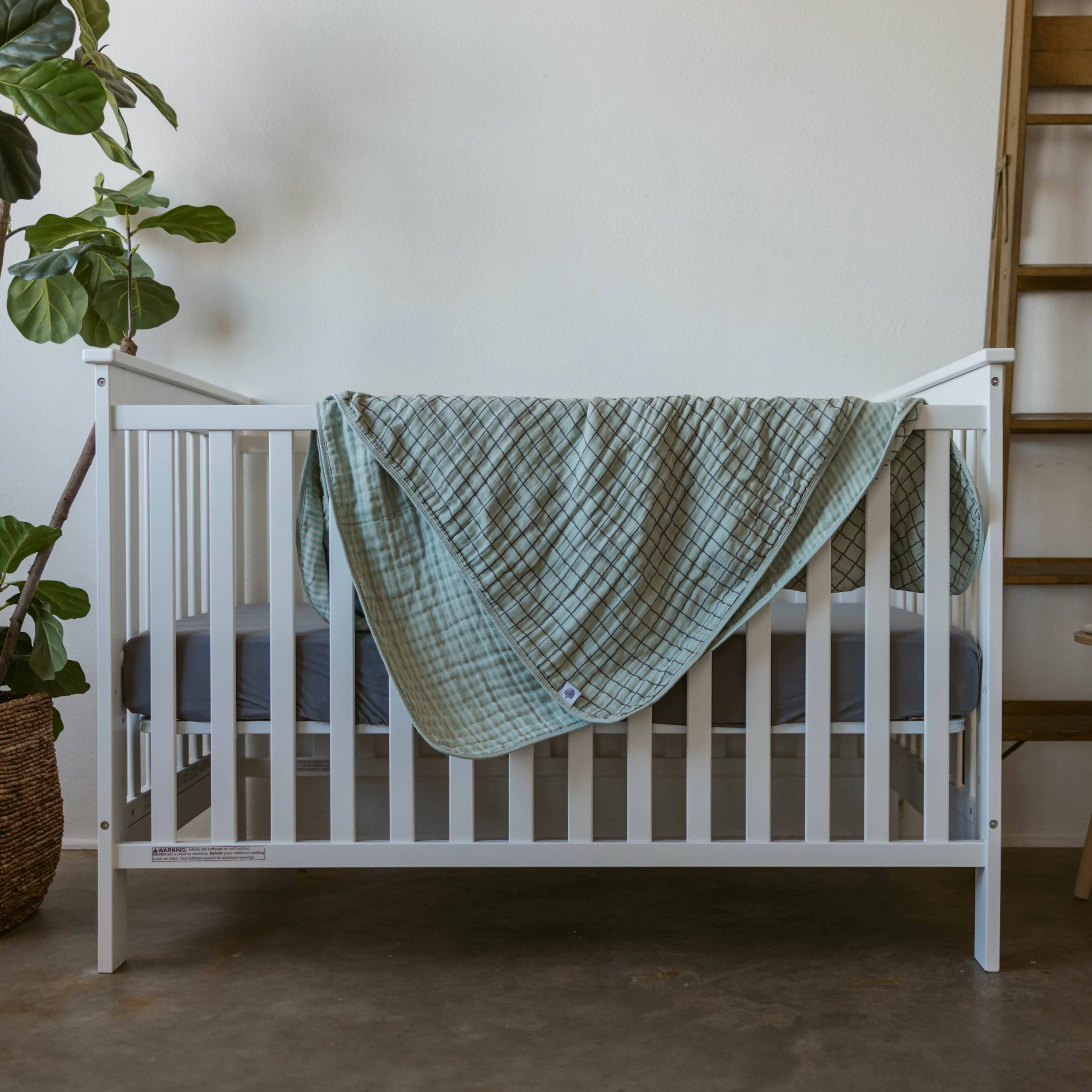 Parker Baby Co. - Sage Windowpane Quilt - Image 3