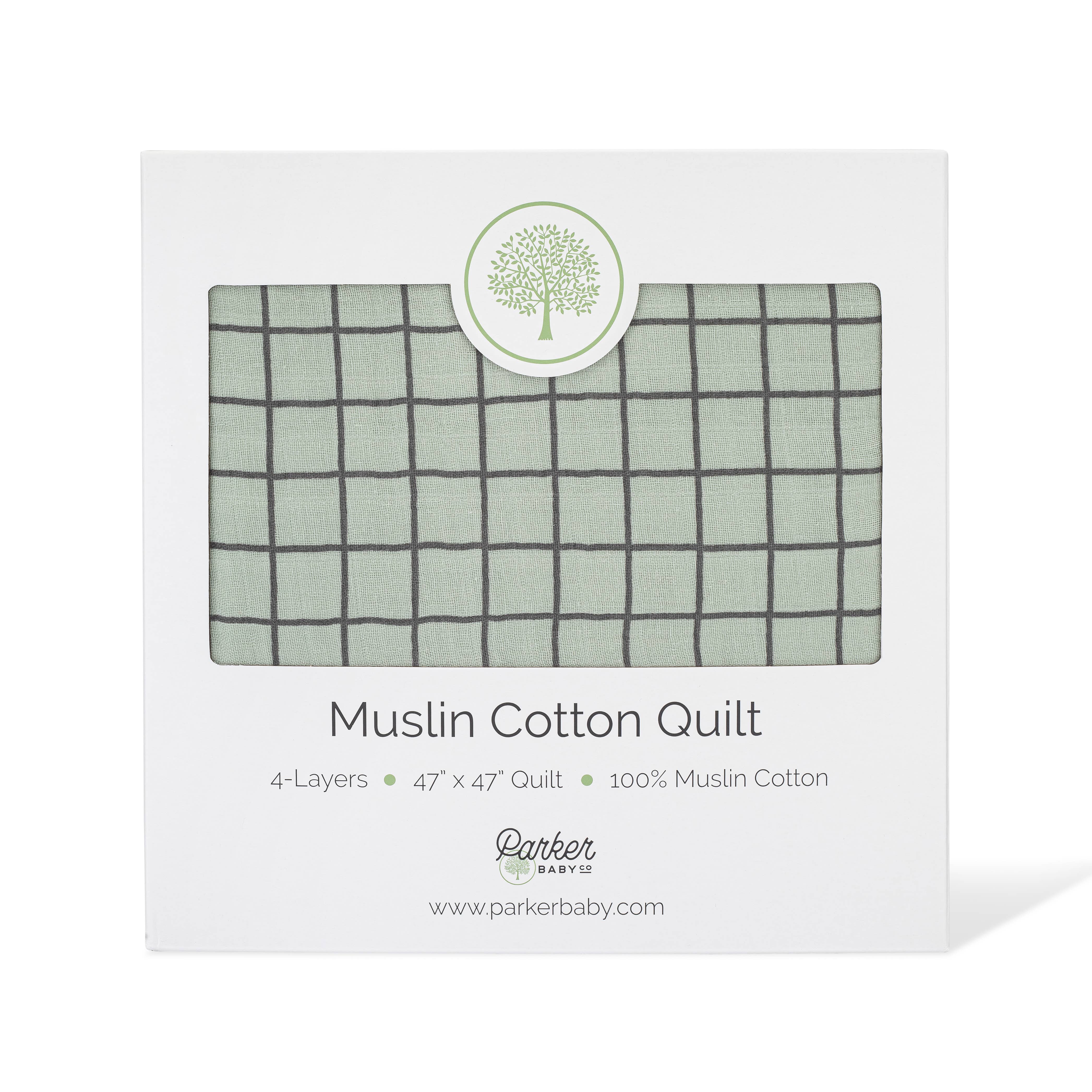 Parker Baby Co. - Sage Windowpane Quilt - Image 6