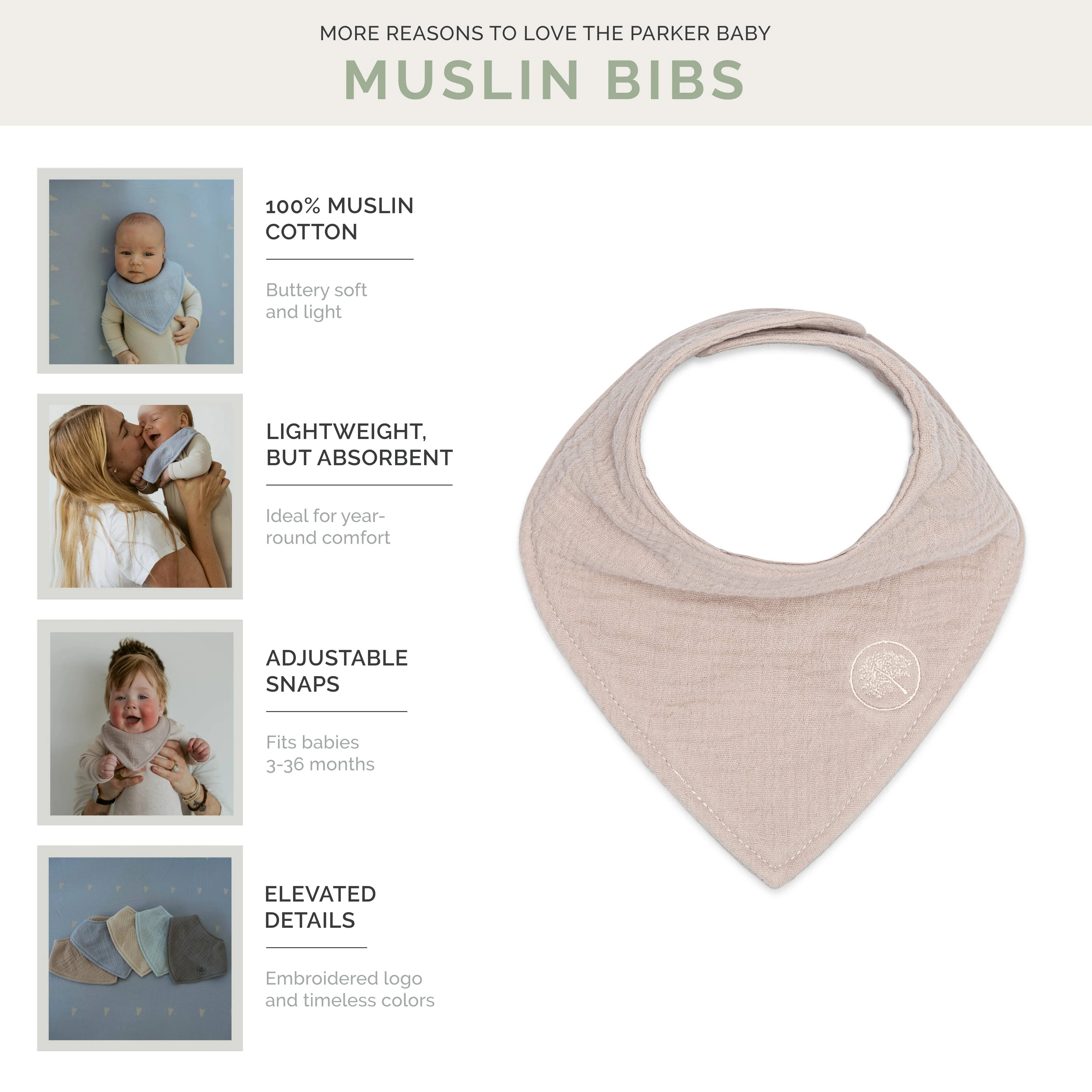 Parker Baby Co. - Stormy Muslin Bandana Bibs Set - Image 4