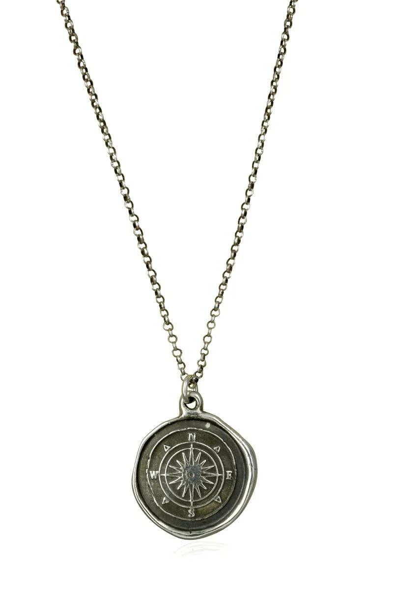 Plum and Posey - Compass Rose Wax Seal Necklace - Image 2