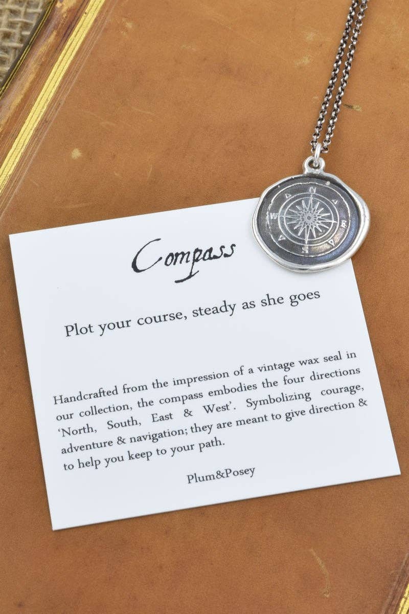 Plum and Posey - Compass Rose Wax Seal Necklace - Image 4