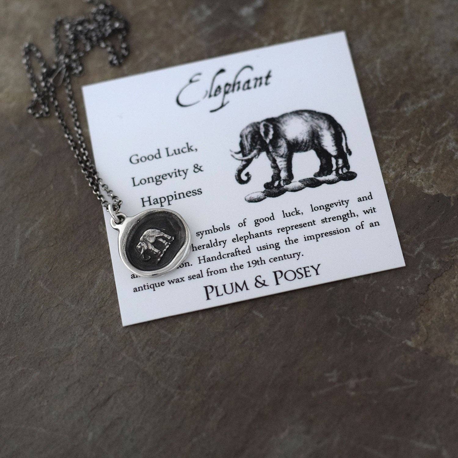 Plum and Posey - Elephant Wax Seal Necklace - Image 2