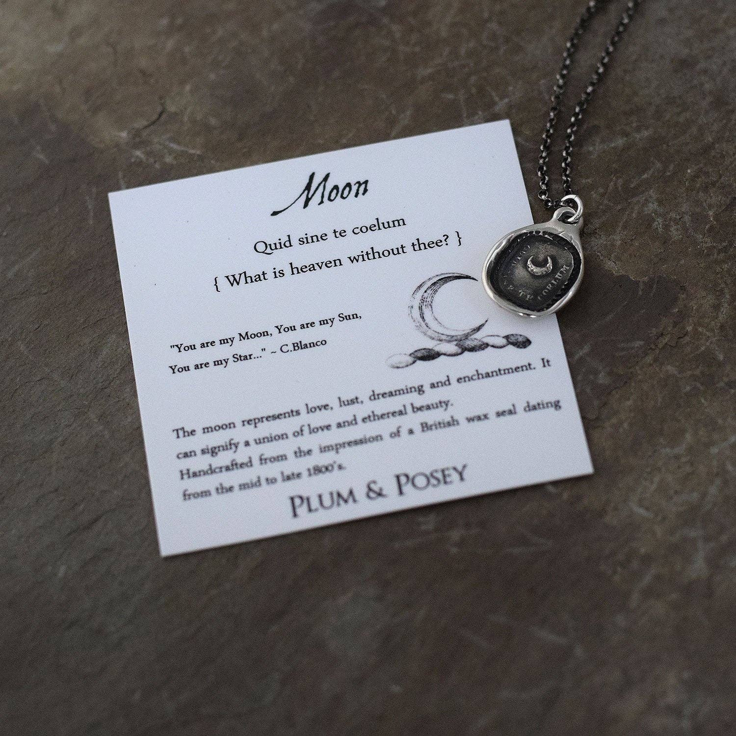 Plum and Posey - Moon Wax Seal Necklace - Image 3
