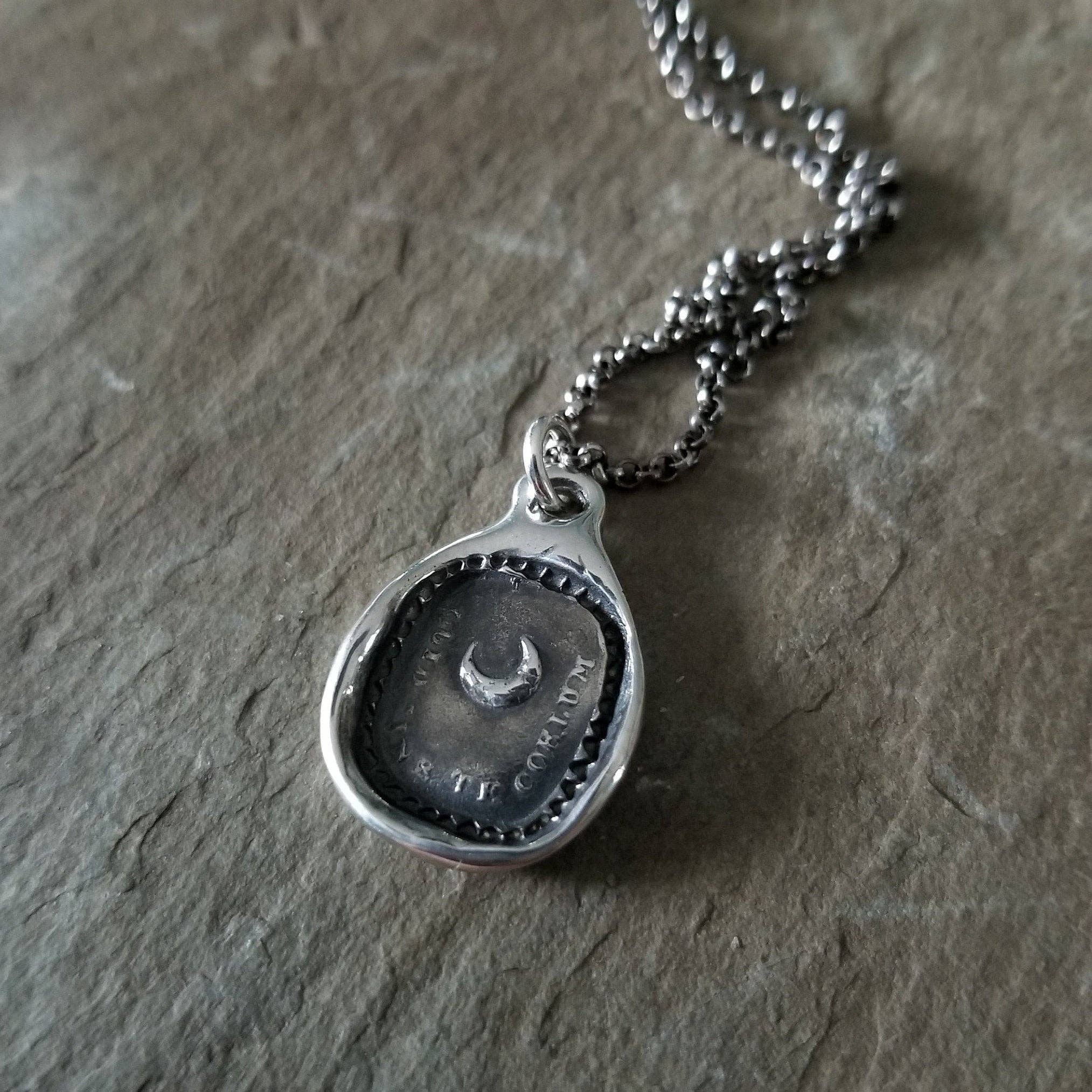 Plum and Posey - Moon Wax Seal Necklace - Image 5